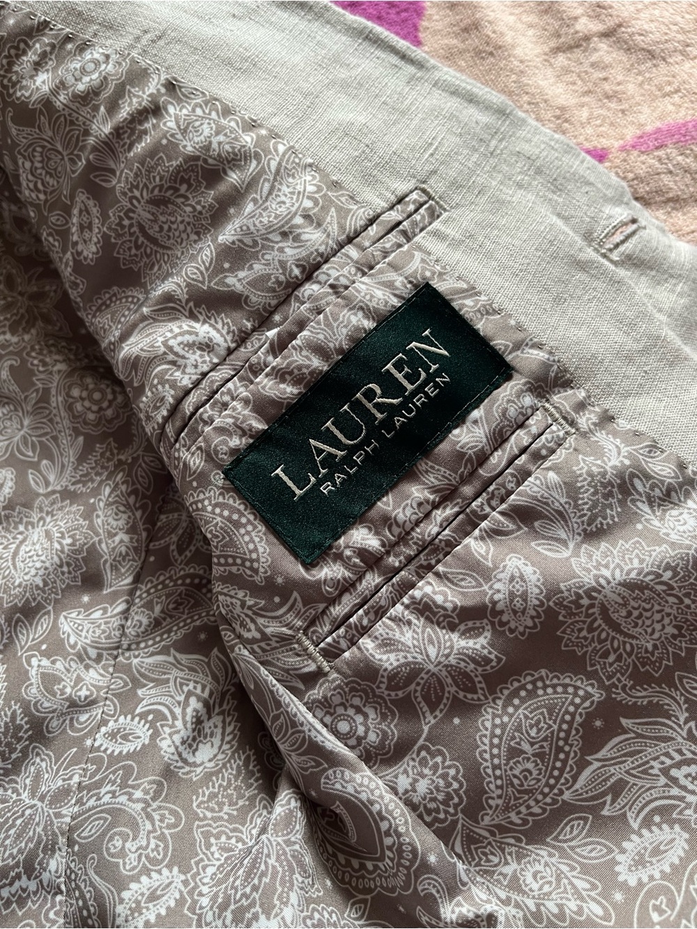 Lauren Ralph Lauren Boys 100% Linen Wheat Color Two Button Blazer - Picture 2 of 8